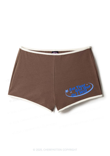 Eat Your Girl Out Pride Y2K Booty Shorts Cherrykitten