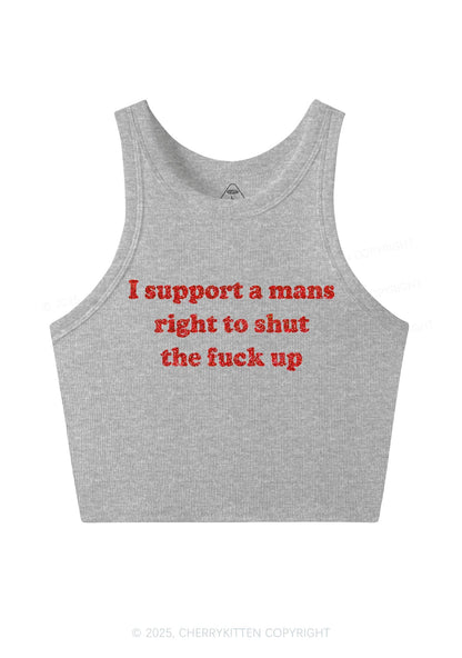Glitter I Support A Mans Right Y2K Crop Tank Top Cherrykitten