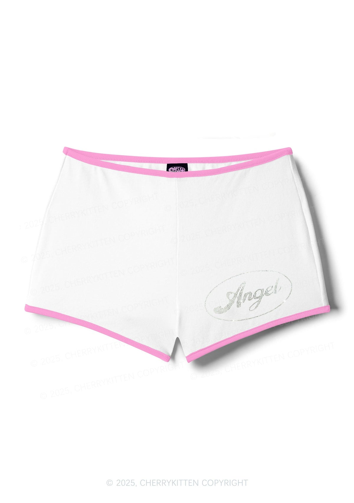 Rhinestone Mini Angel Y2K Booty Shorts Cherrykitten