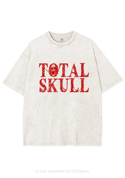 Halloween Total Skull Y2K Shirts Washed Tee Cherrykitten