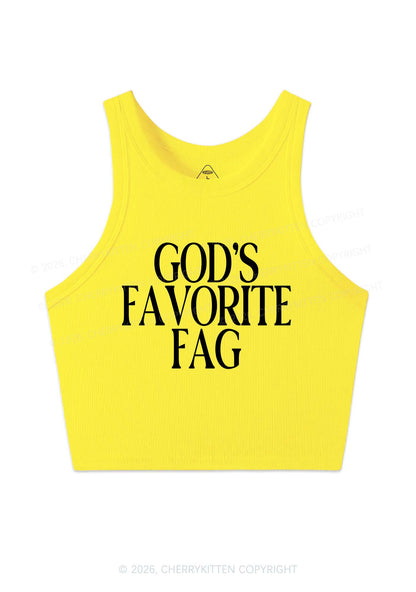 Gods Favorite Fag Pride Y2K Crop Tank Top Cherrykitten