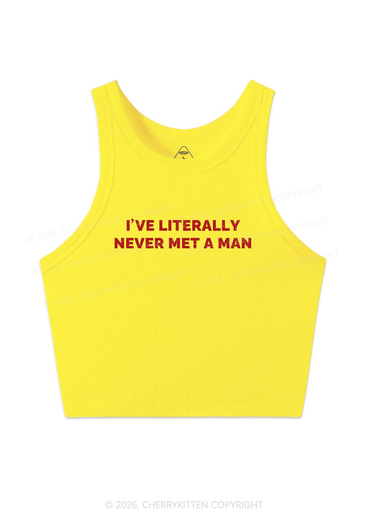 Never Met A Man Y2K Crop Tank Top Cherrykitten