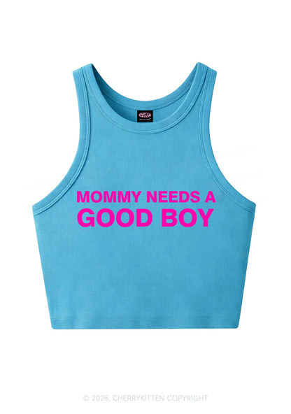 Mommy Needs A Good Boy Y2K Crop Tank Top Cherrykitten