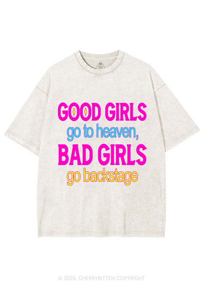 Bad Girls Go Backstage Y2K Shirts Washed Tee Cherrykitten