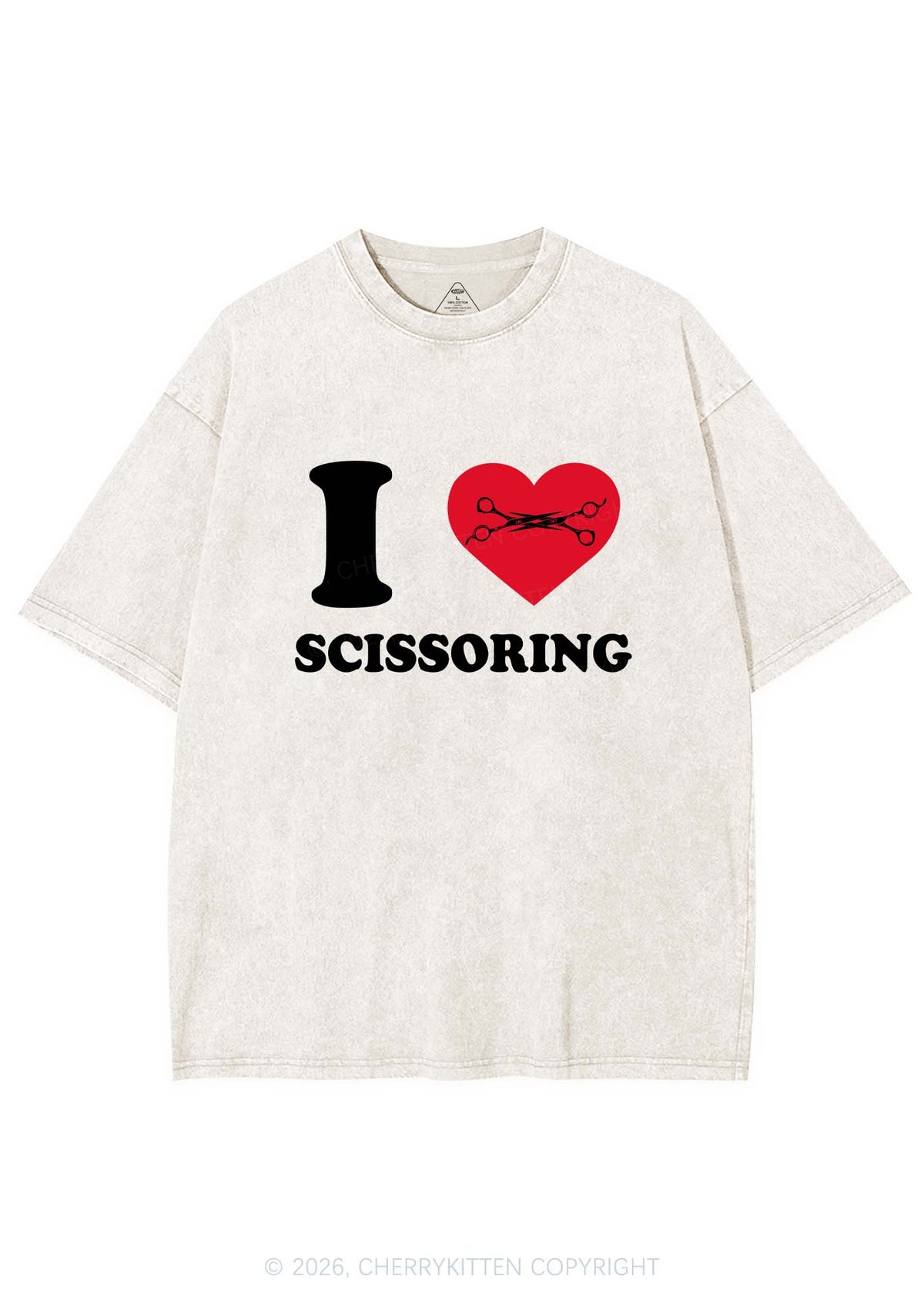 I Love Scissoring Pride Y2K Shirts Washed Tee Cherrykitten
