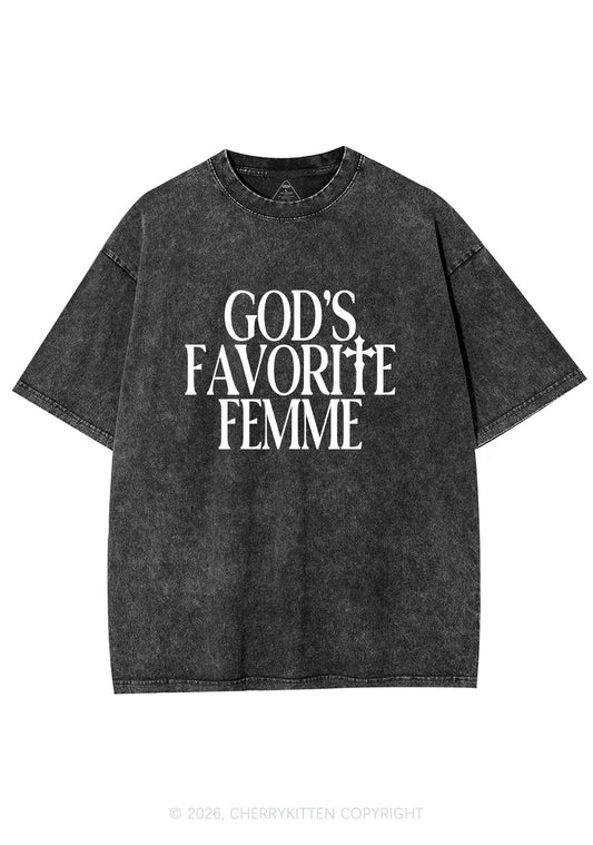 Gods Favorite Femme Pride Y2K Shirts Washed Tee Cherrykitten