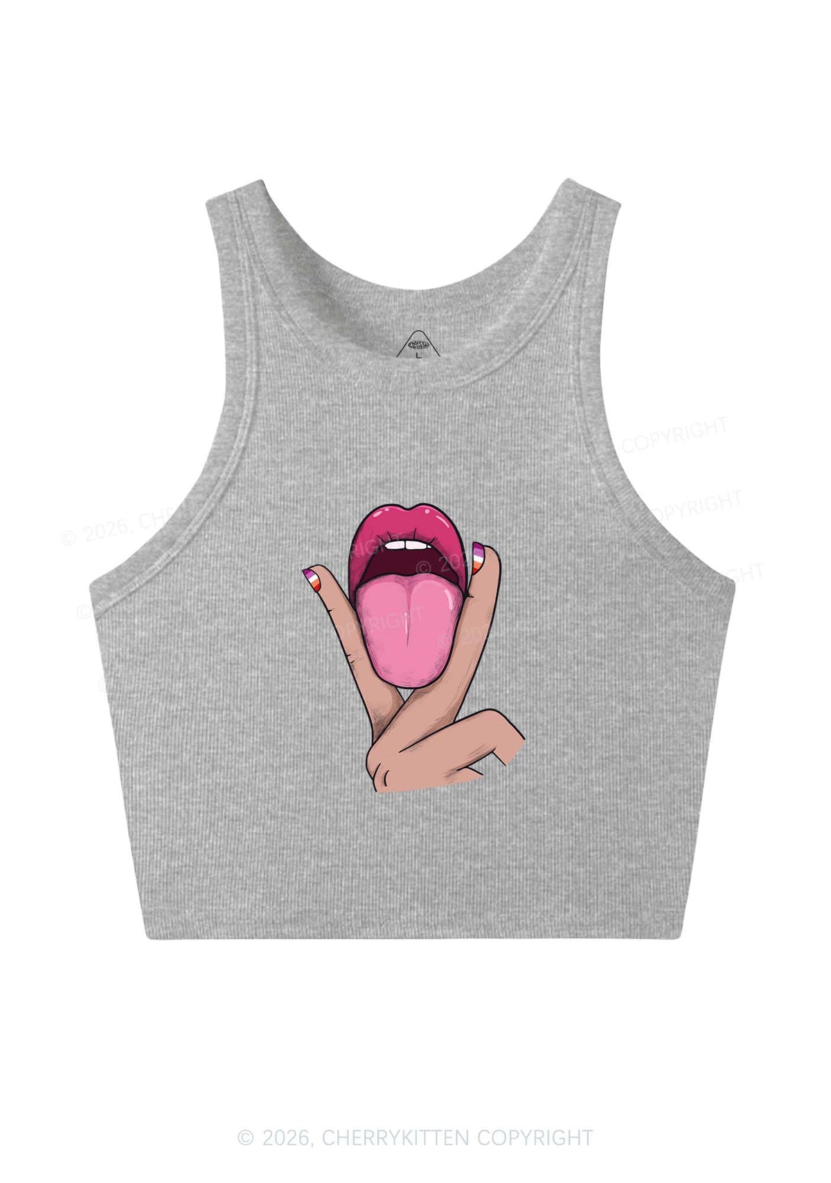 Lesbian Kissing Pride Y2K Crop Tank Top Cherrykitten