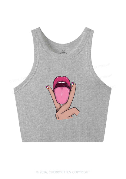 Lesbian Kissing Pride Y2K Crop Tank Top Cherrykitten