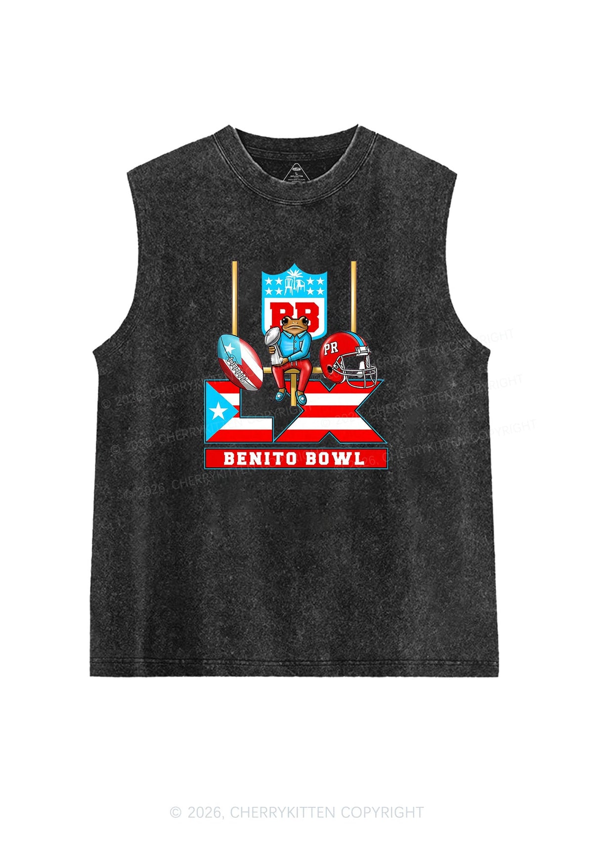 Pink Frog Y2K Washed Muscle Tank Cherrykitten