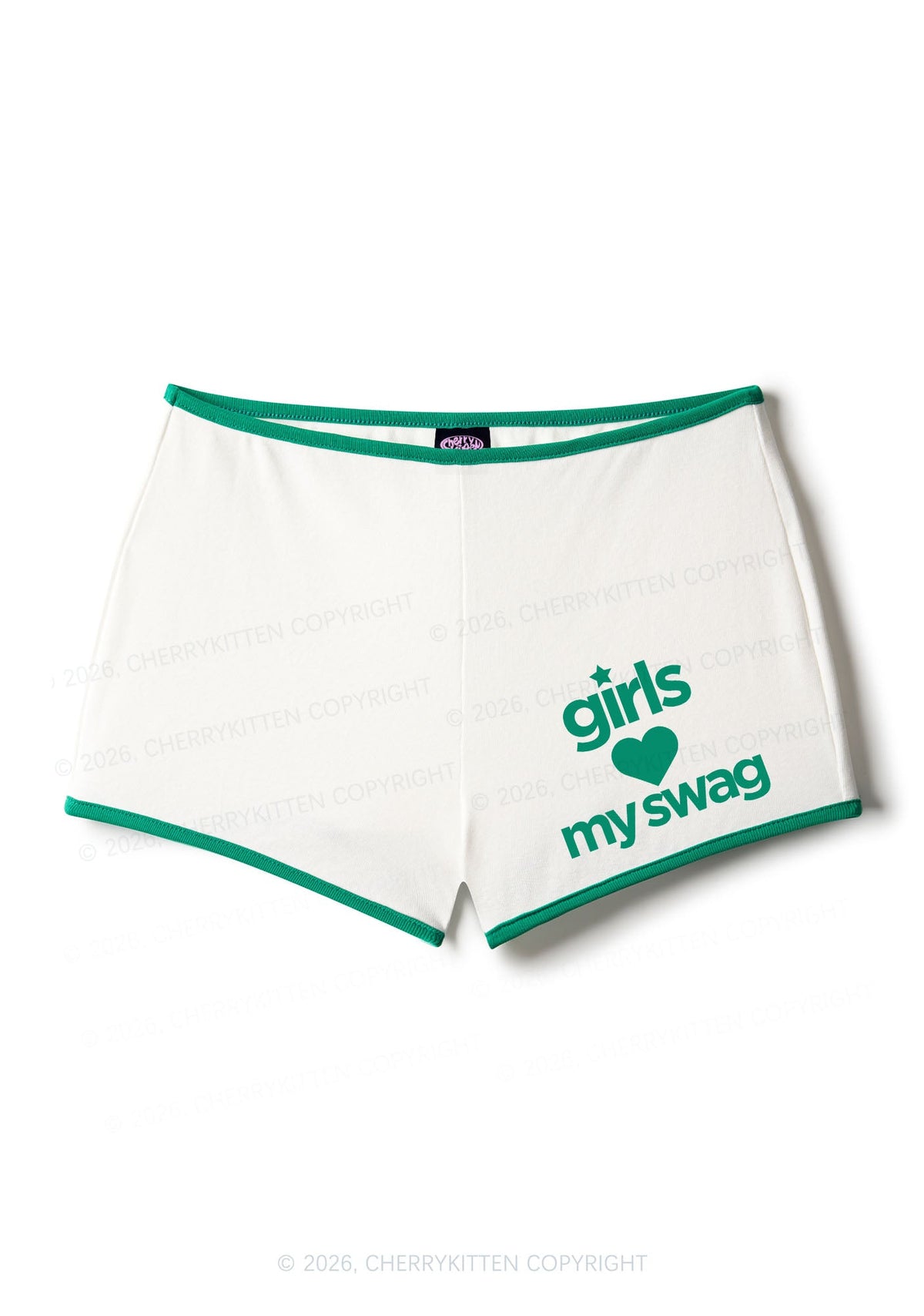 Girls Love My Swag Pride Y2K Booty Shorts Cherrykitten