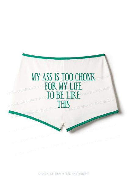 My Axx Is Too Chonk Y2K Booty Shorts Cherrykitten