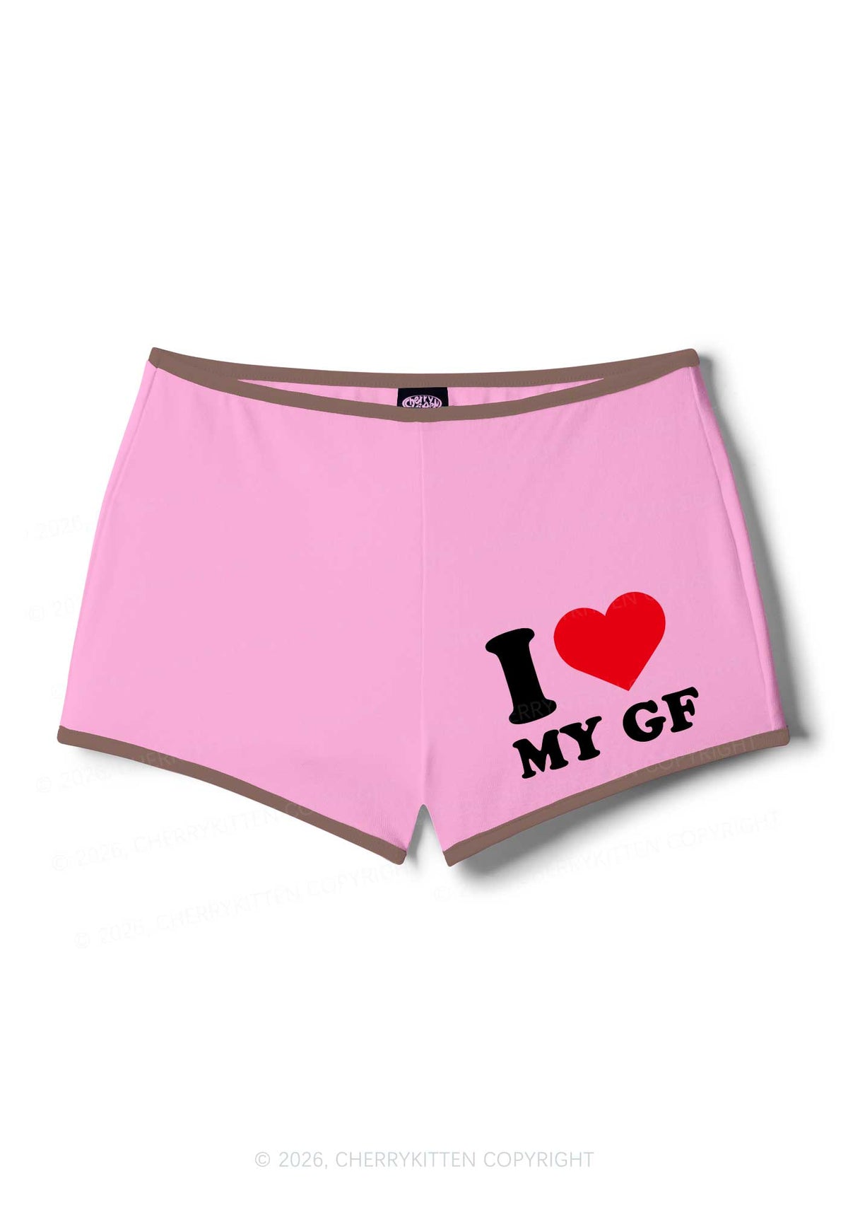 I Love My GF Valentine's Day Y2K Booty Shorts Cherrykitten