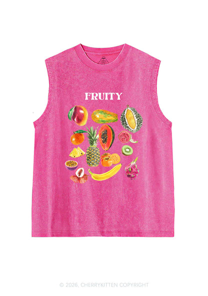Fruity Pride Y2K Washed Muscle Tank Cherrykitten