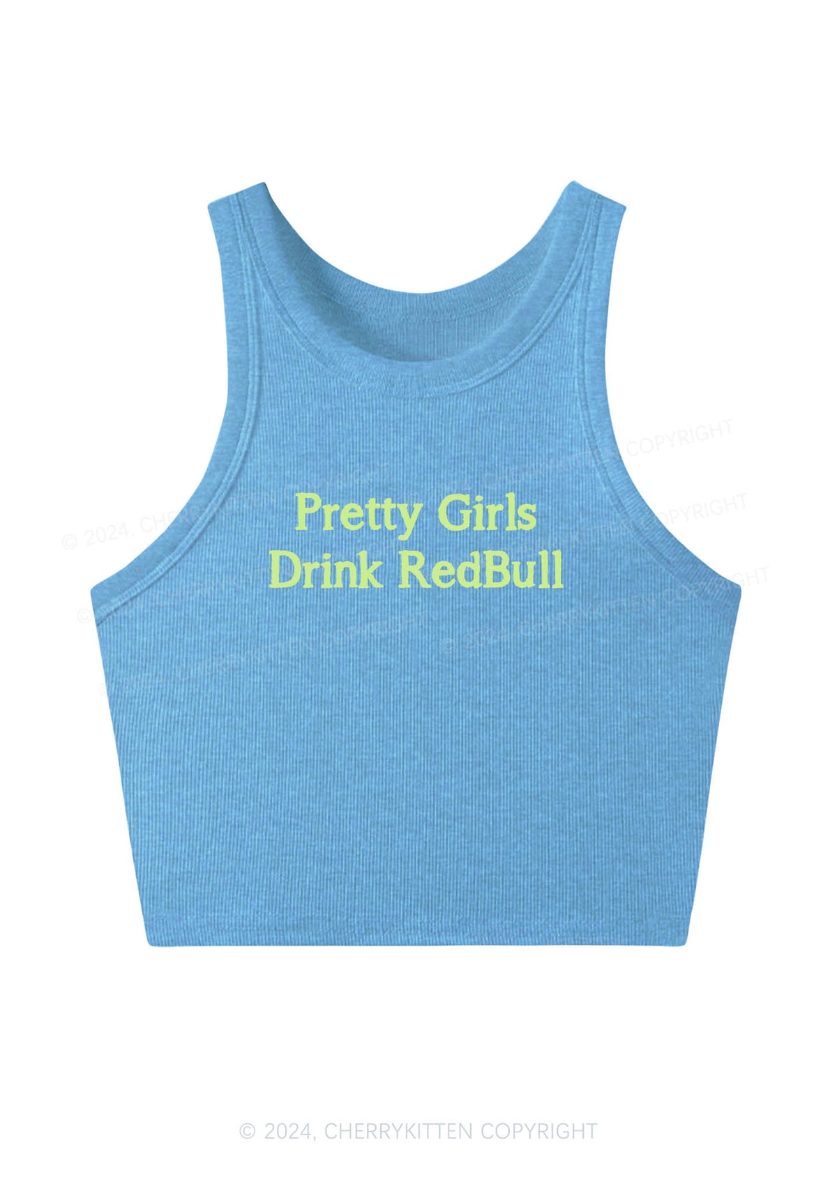 Pretty Girls Drink Red Y2K Crop Tank Top Cherrykitten
