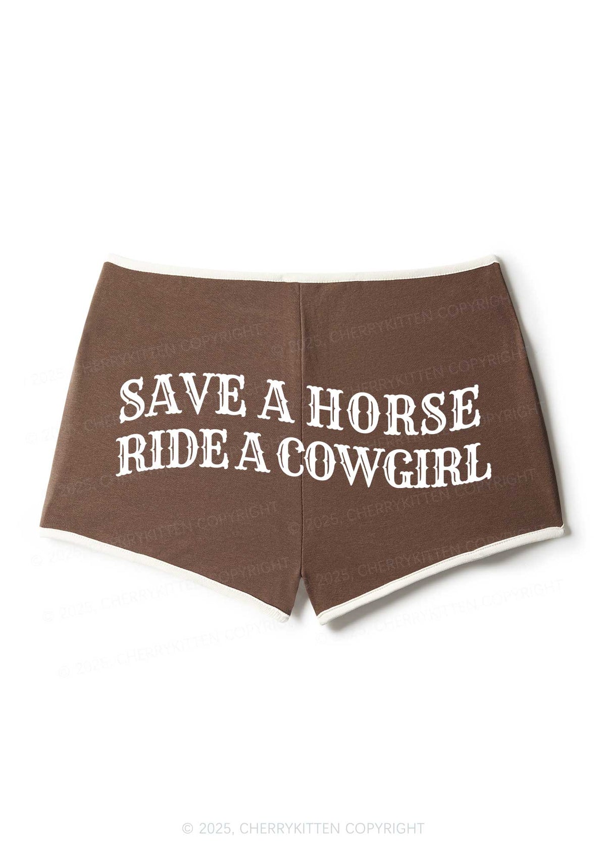 Save A Horse Ride A Cowgirl Y2K Booty Shorts Cherrykitten