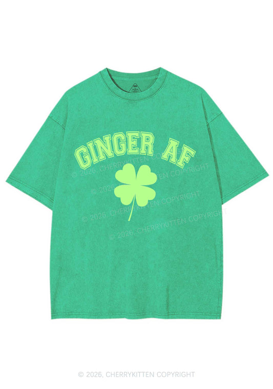 Ginger AF St Patricks Y2K Shirts Washed Tee Cherrykitten