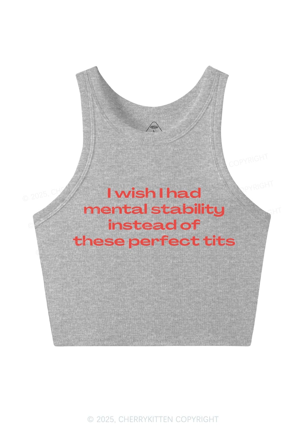 Mental Stability Y2K Crop Tank Top Cherrykitten