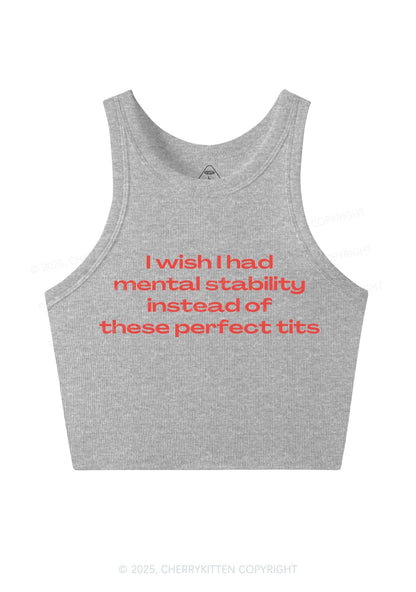 Mental Stability Y2K Crop Tank Top Cherrykitten