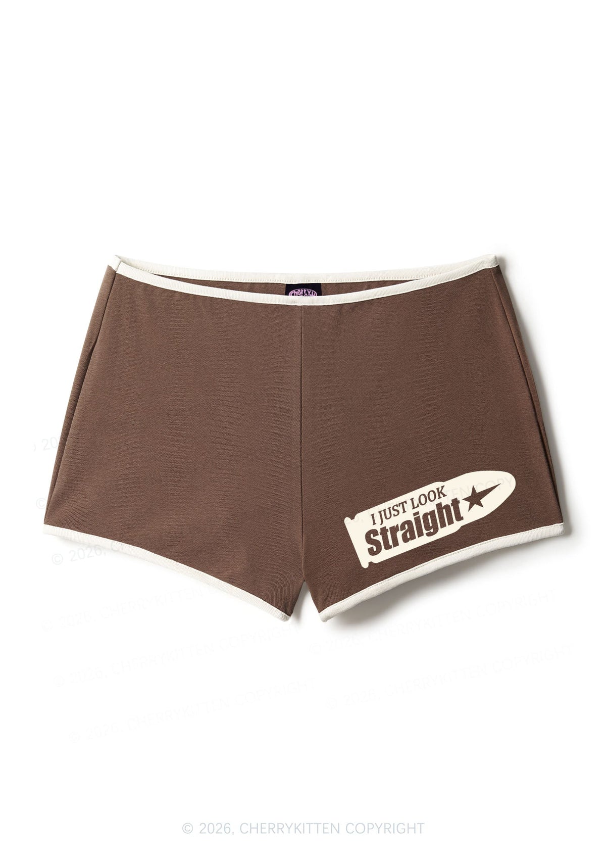 I Just Look Straight Pride Y2K Booty Shorts Cherrykitten