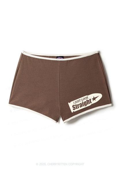 I Just Look Straight Pride Y2K Booty Shorts Cherrykitten