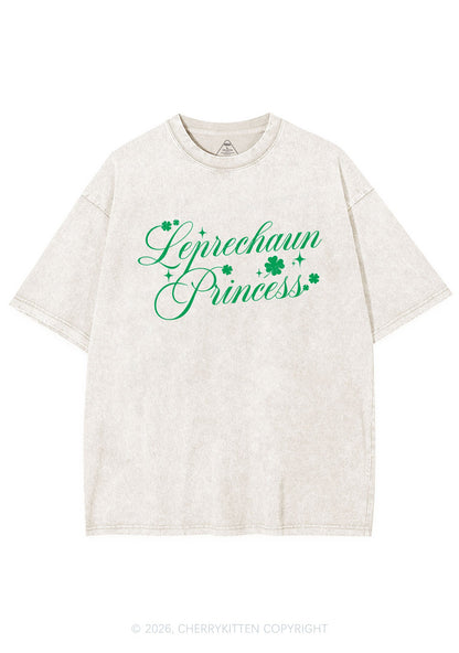 Leprechaun Princess St Patricks Y2K Shirts Washed Tee Cherrykitten