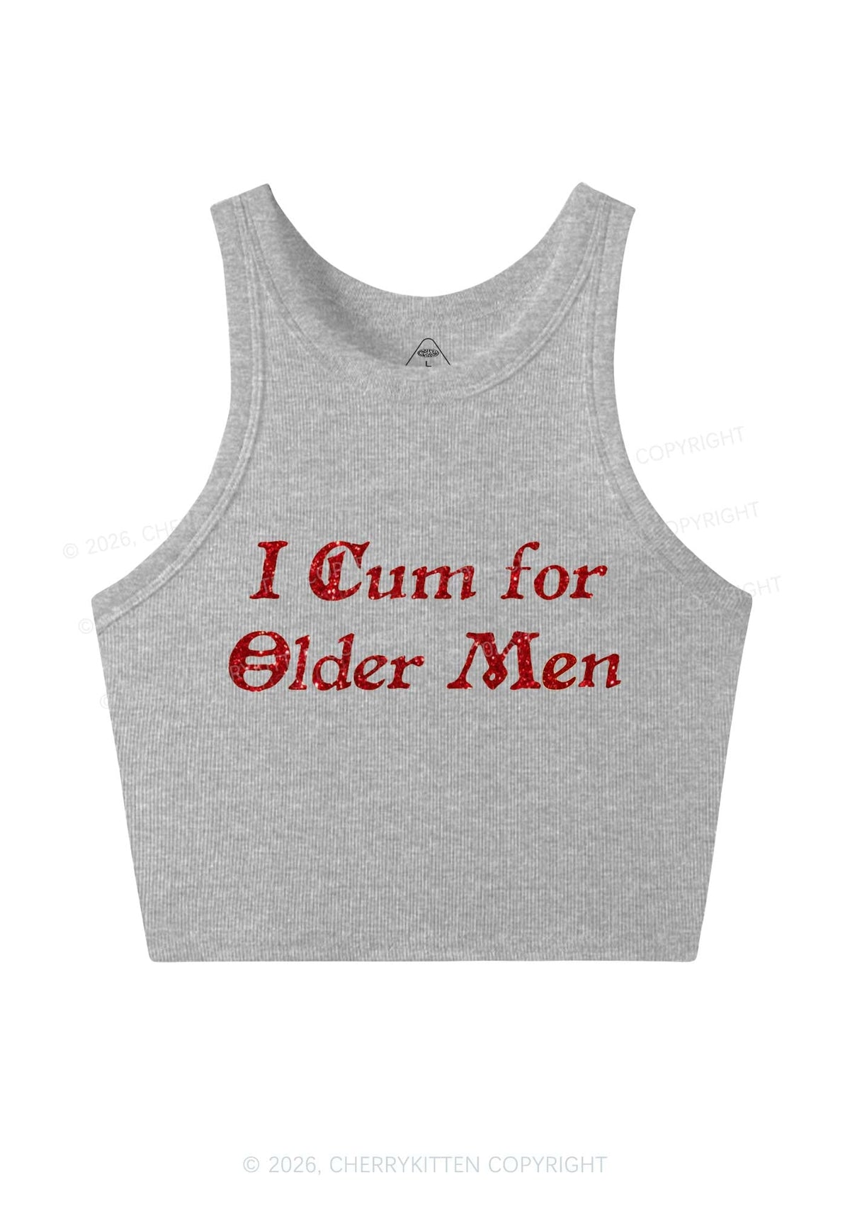 Glitter Come For Older Men Y2K Crop Tank Top Cherrykitten