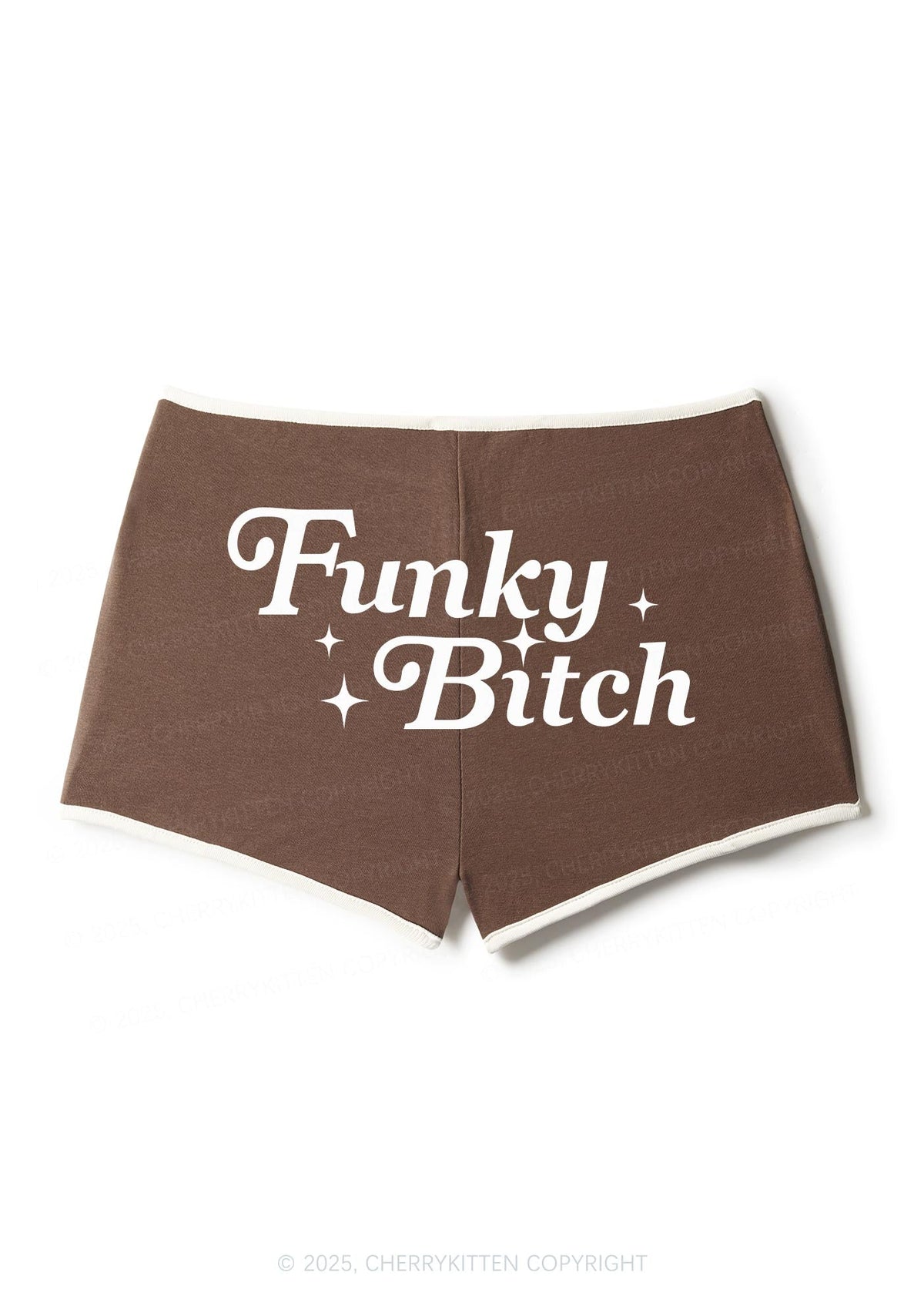 Funky Bxxch Y2K Contrast Mini Shorts Cherrykitten