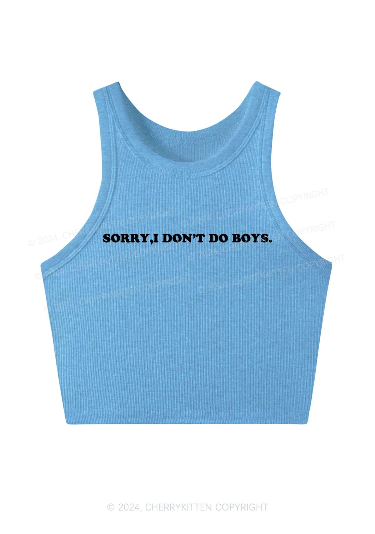 Sorry I Don't Do Boys Y2K Crop Tank Top Cherrykitten