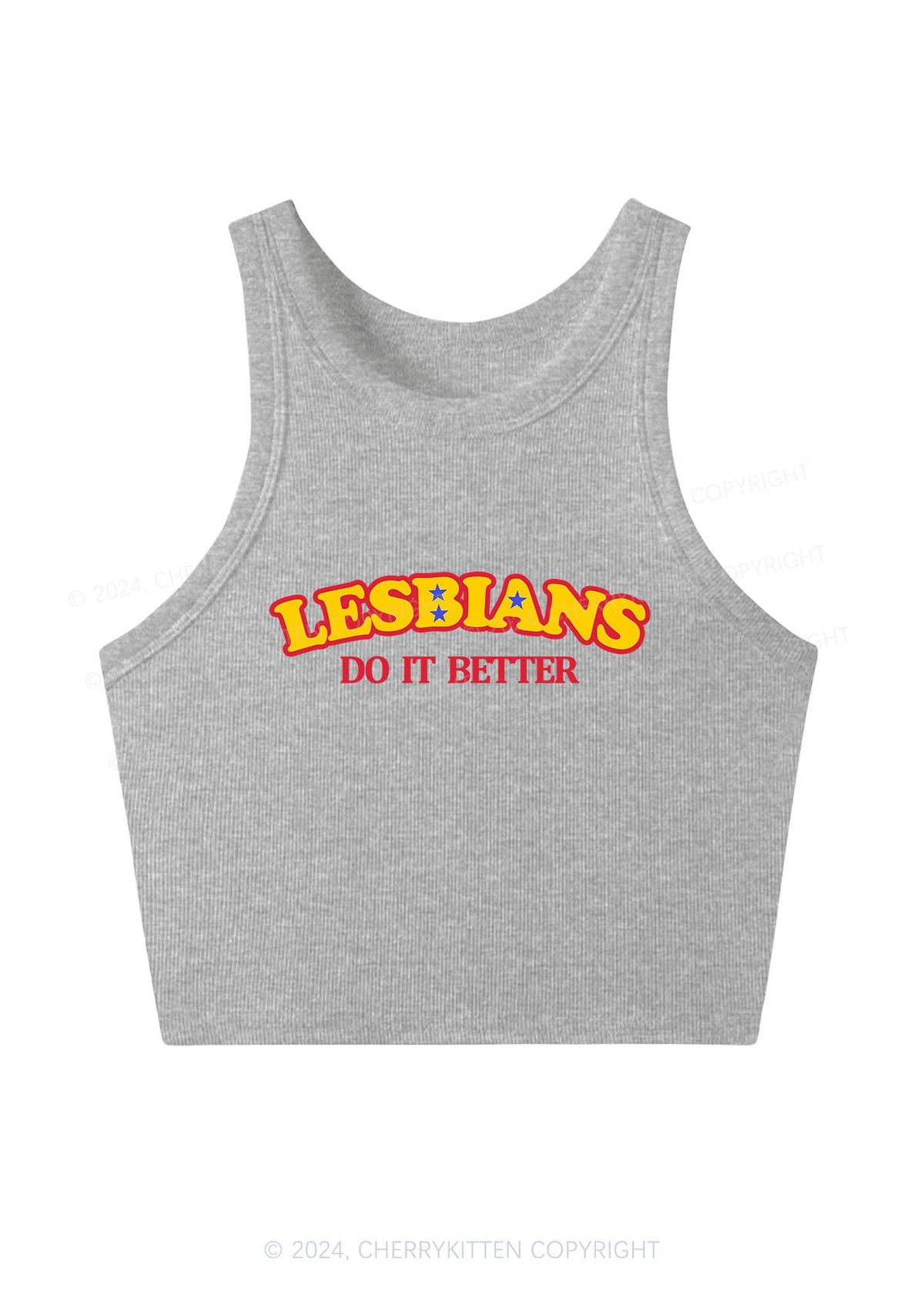 Lesbians Do It Better Y2K Crop Tank Top Cherrykitten