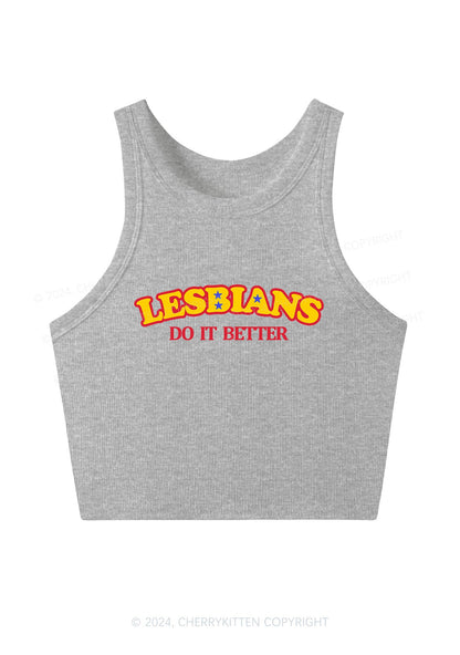 Lesbians Do It Better Y2K Crop Tank Top Cherrykitten