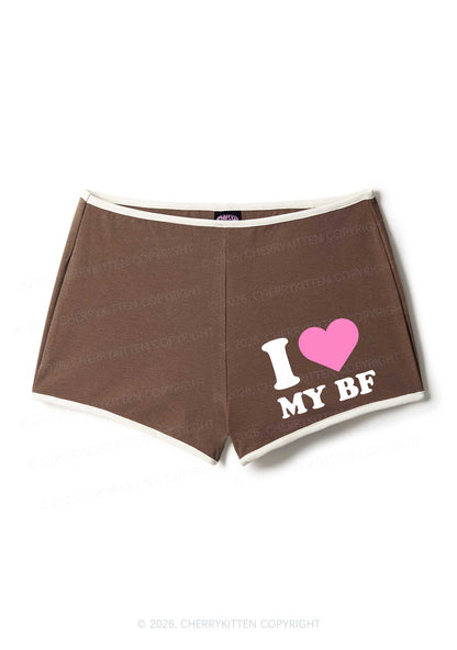 I Love My BF Valentine's Day Y2K Booty Shorts Cherrykitten