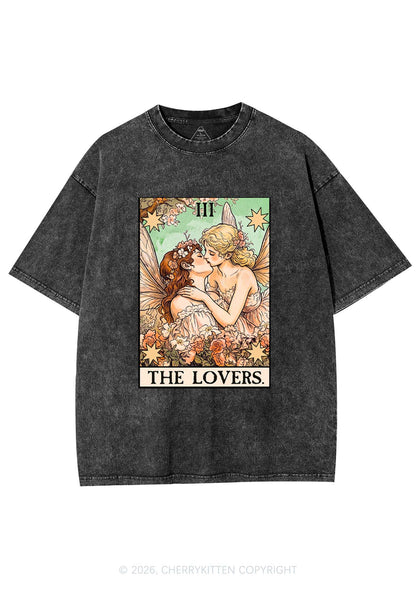 Fairykiss Lovers Tarot Pride Y2K Shirts Washed Tee Cherrykitten