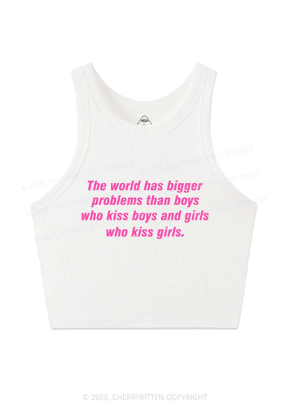 Who Kiss Girls Pride Y2K Crop Tank Top Cherrykitten