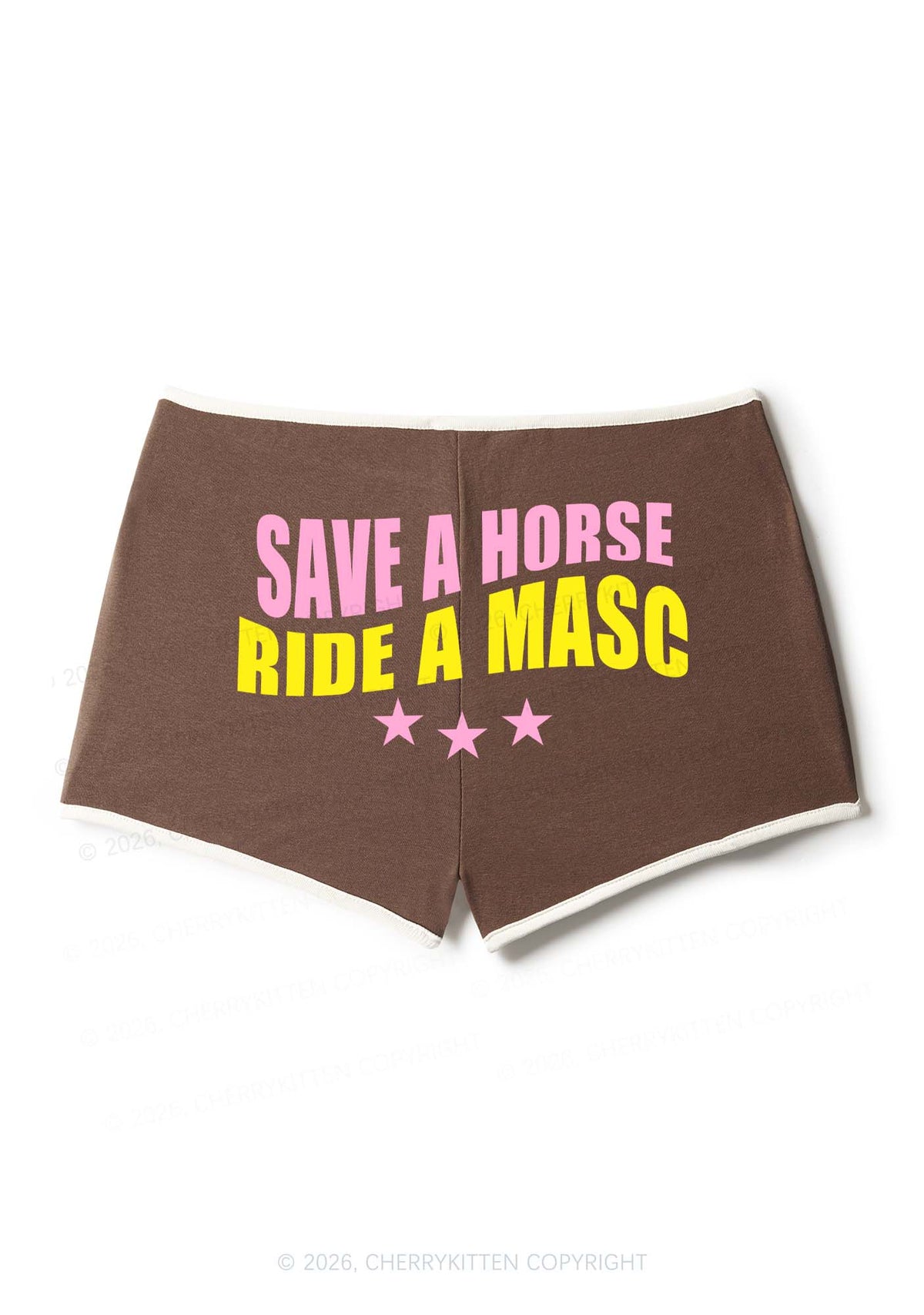 Save Horse Ride Masc Pride Y2K Booty Shorts Cherrykitten