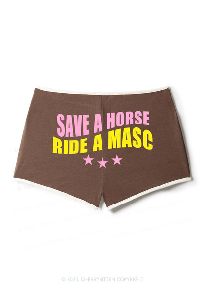Save Horse Ride Masc Pride Y2K Booty Shorts Cherrykitten