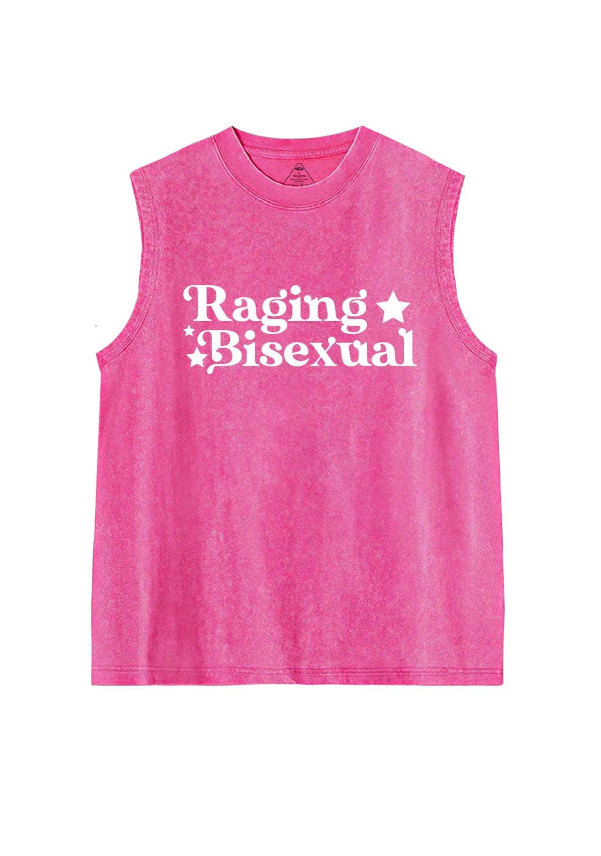 Raging Bisexual Stars Pride Y2K Washed Muscle Tank Cherrykitten