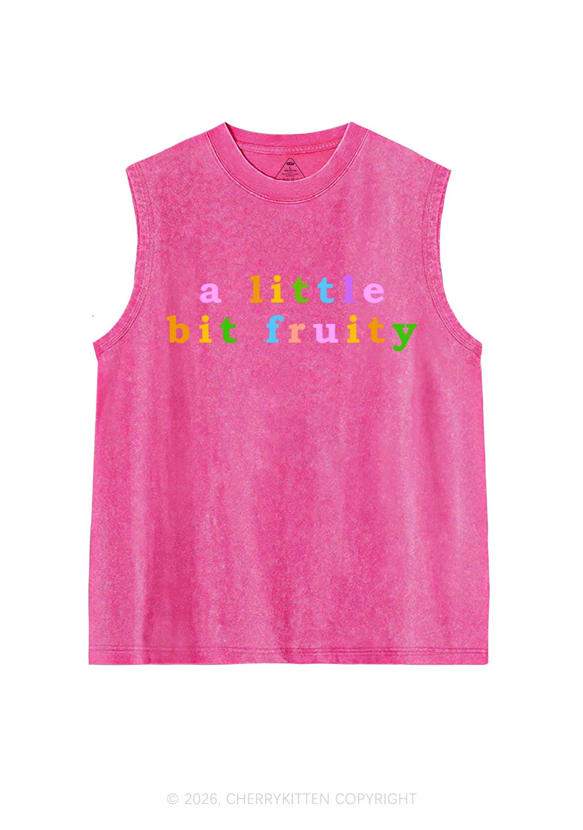A Little Bit Fruity Y2K Washed Muscle Tank Cherrykitten