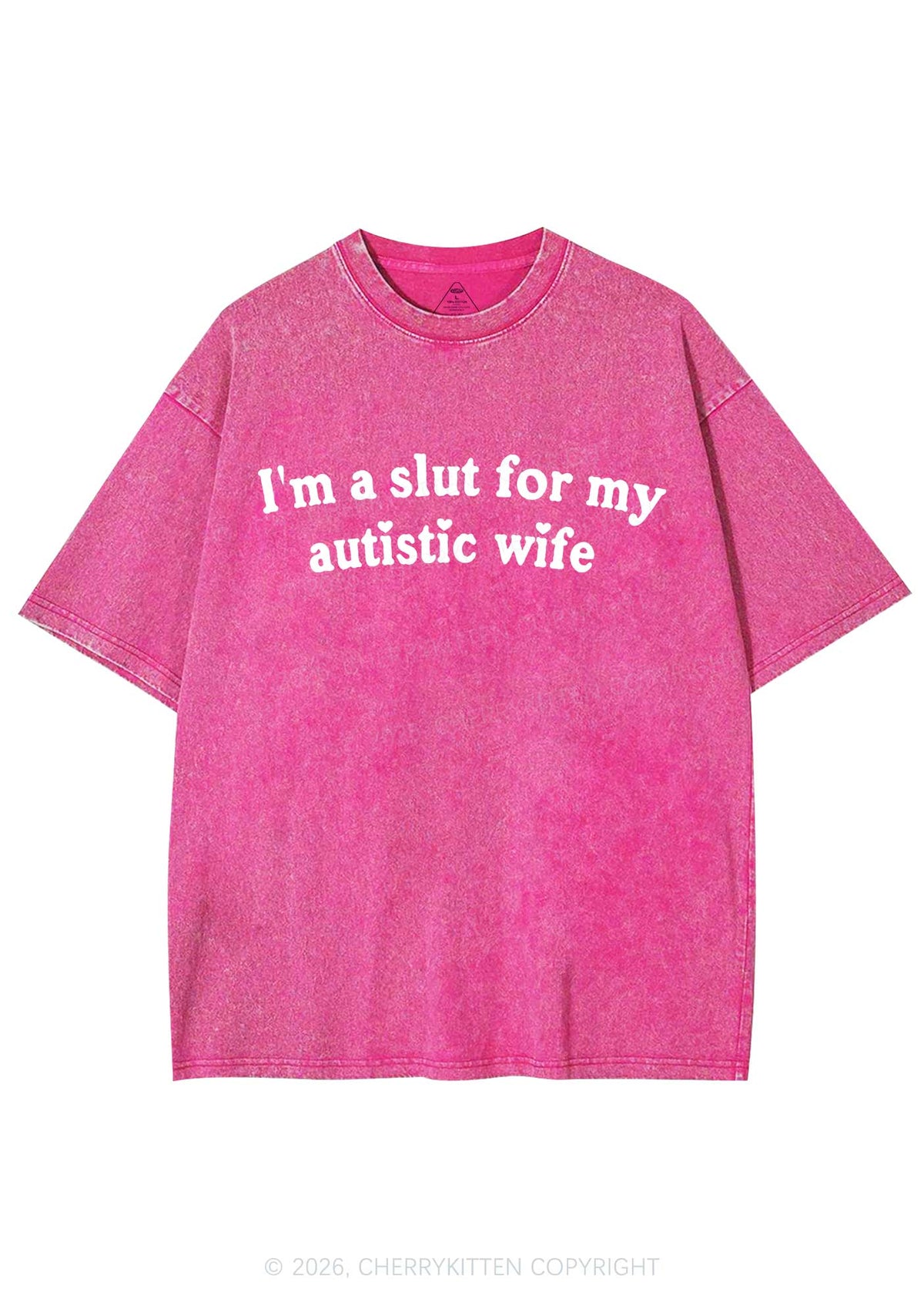 Slxt For My Autistic Wife Y2K Shirts Washed Tee Cherrykitten