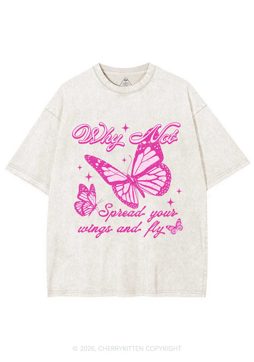 Spread Your Wings And Fly Y2K Shirts Washed Tee Cherrykitten
