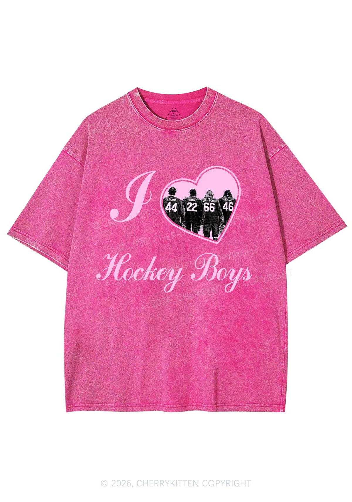 I Love Four Hockey Boys Y2K Shirts Washed Tee Cherrykitten