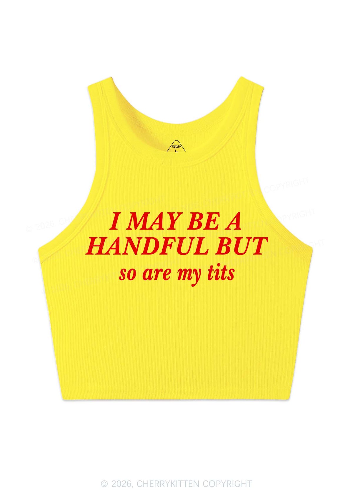 I May Be A Handful Y2K Crop Tank Top Cherrykitten