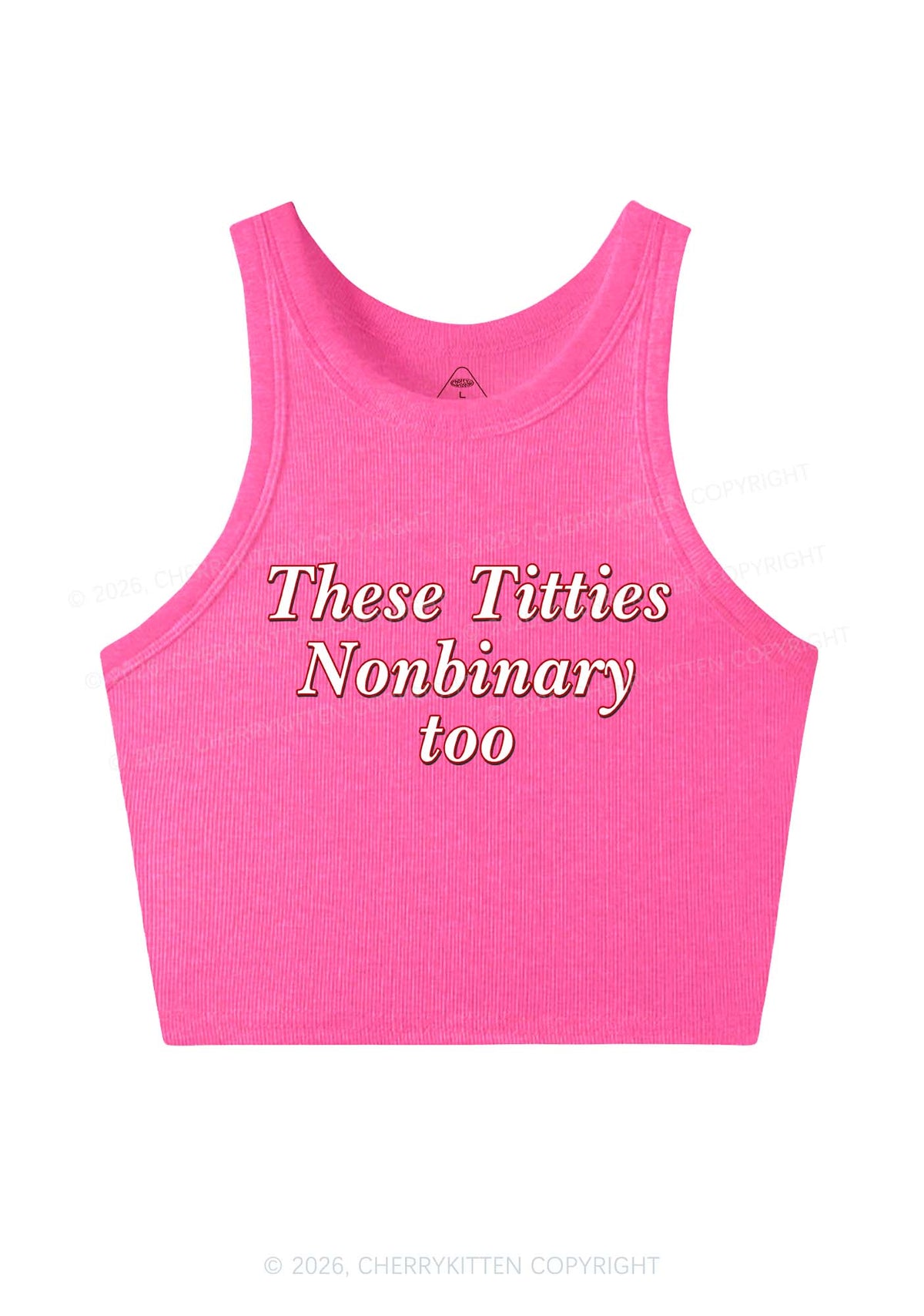 Txtties Nonbinary Too Pride Y2K Crop Tank Top Cherrykitten