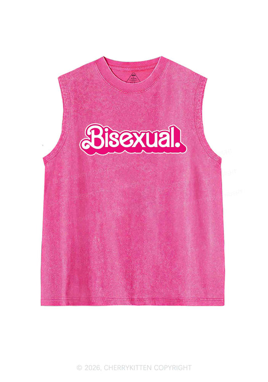 Pink Bisexual Pride Y2K Washed Muscle Tank Cherrykitten