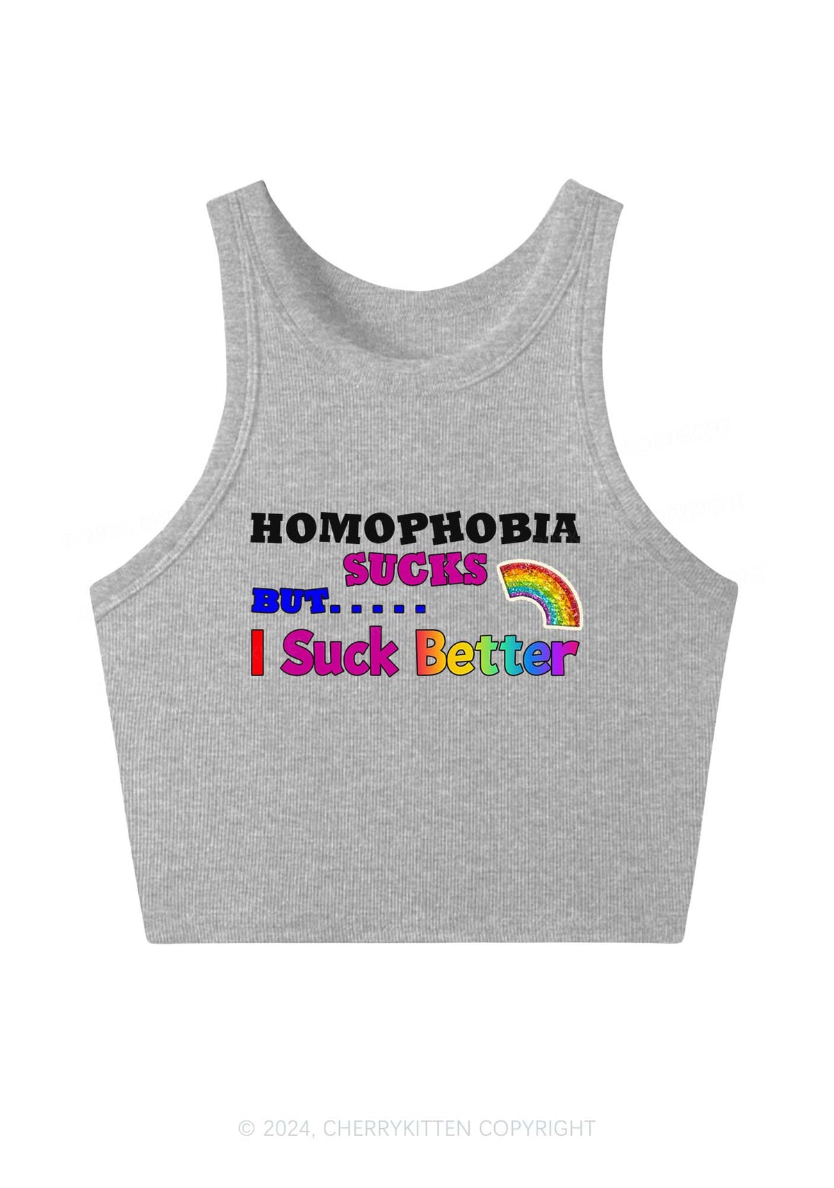 Homophobia Sucks Y2K Crop Tank Top Cherrykitten