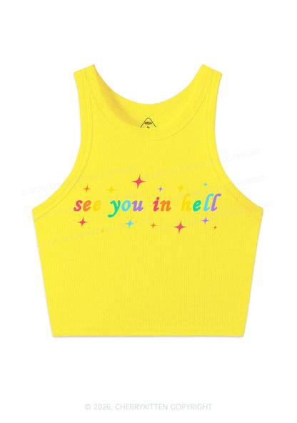 See You In Hell Pride Y2K Crop Tank Top Cherrykitten