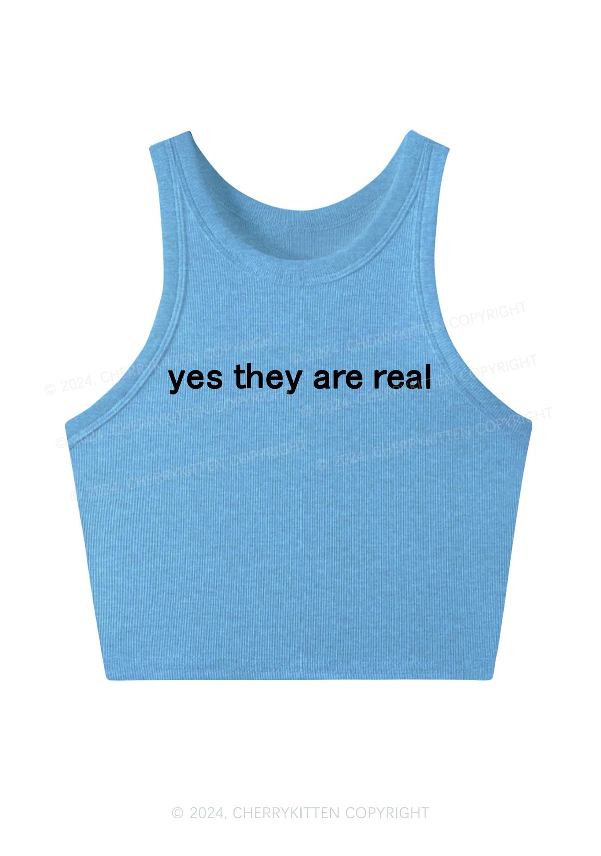 Yes They're Real Y2K Crop Tank Top Cherrykitten