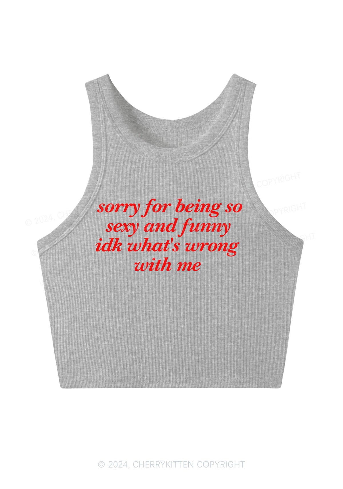 Sorry For Being So Funny Y2K Crop Tank Top Cherrykitten