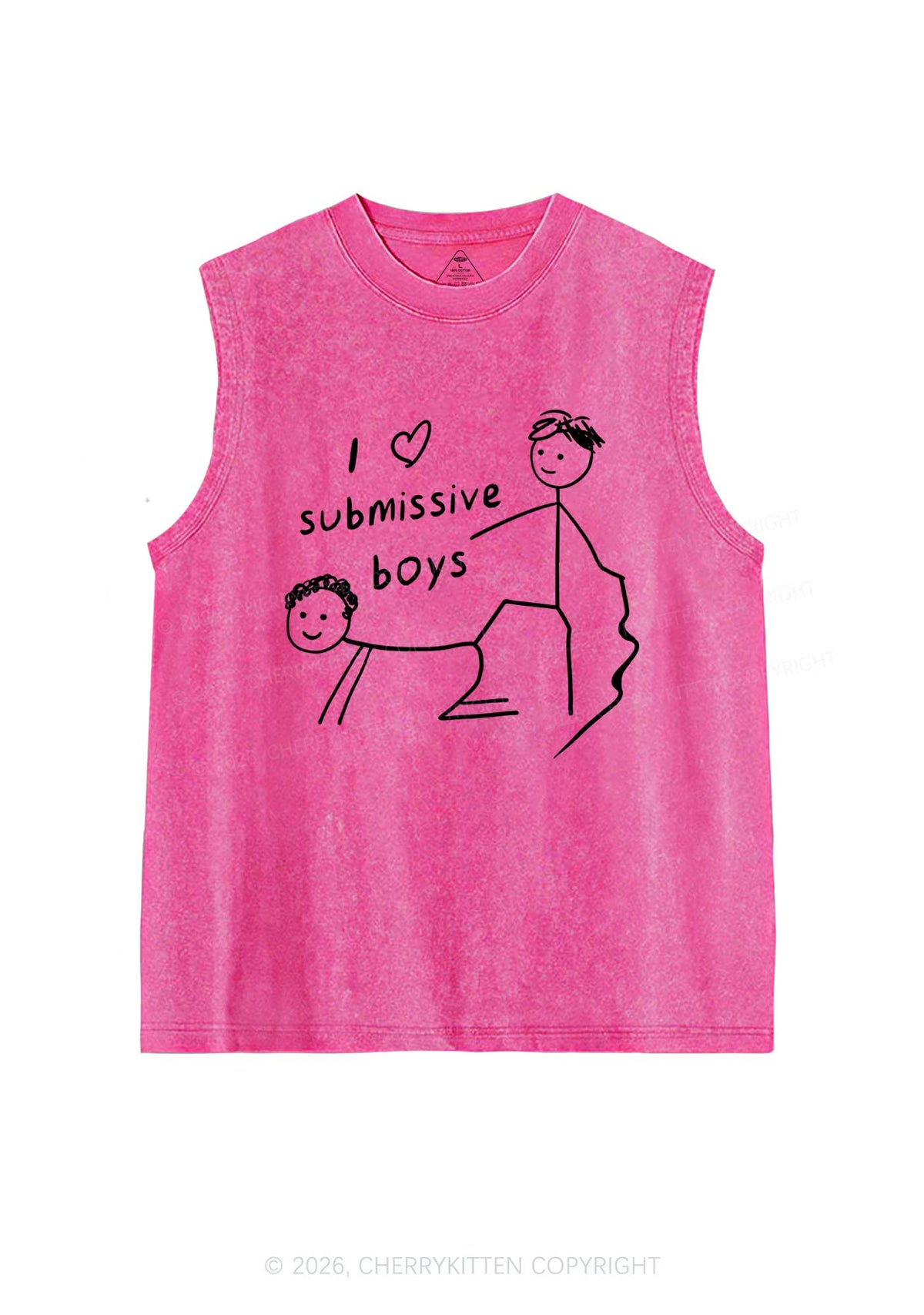 I Love S Gay Boys Pride Y2K Washed Muscle Tank Cherrykitten