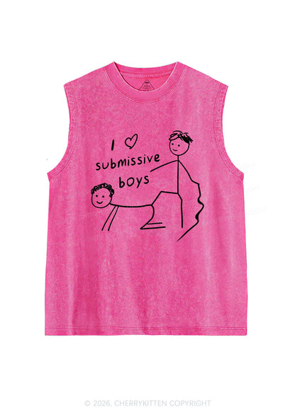 I Love S Gay Boys Pride Y2K Washed Muscle Tank Cherrykitten