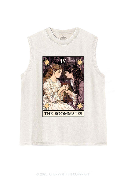 The Roommates Stars Tarot Pride Y2K Washed Muscle Tank Cherrykitten